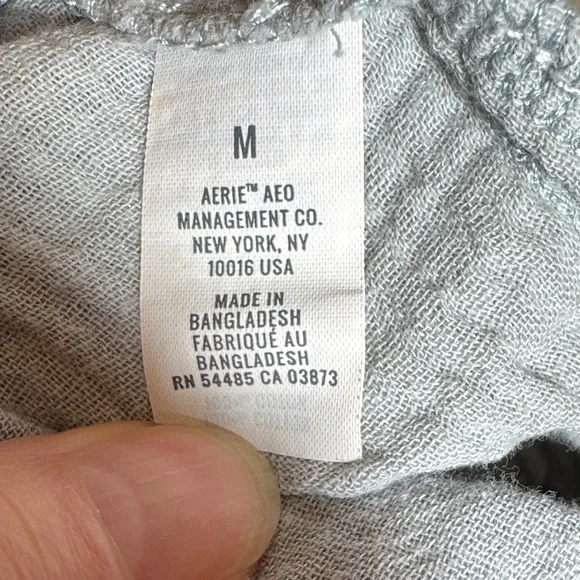 Aerie Cotton Overalls in Soft Gray. M. - Picture 6 of 7